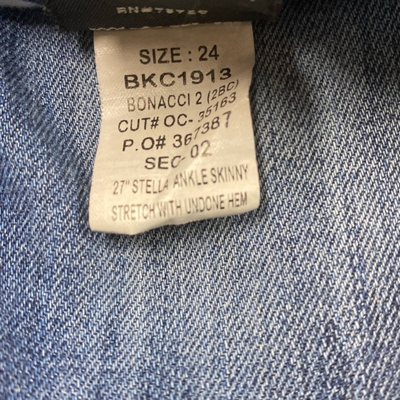 Women’s BKE Stella brand Jeans denim undone hem stretch skinny size 24 - Picture 7 of 7